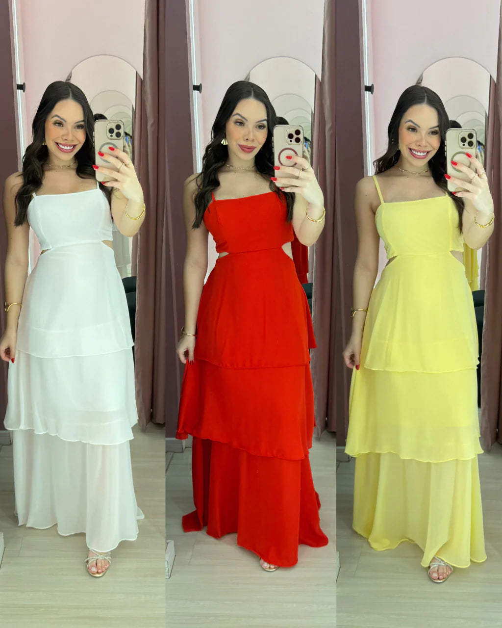 Vestido Longo Com Saia