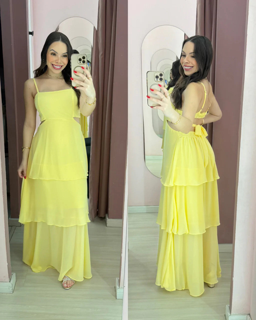 Vestido Longo Com Saia