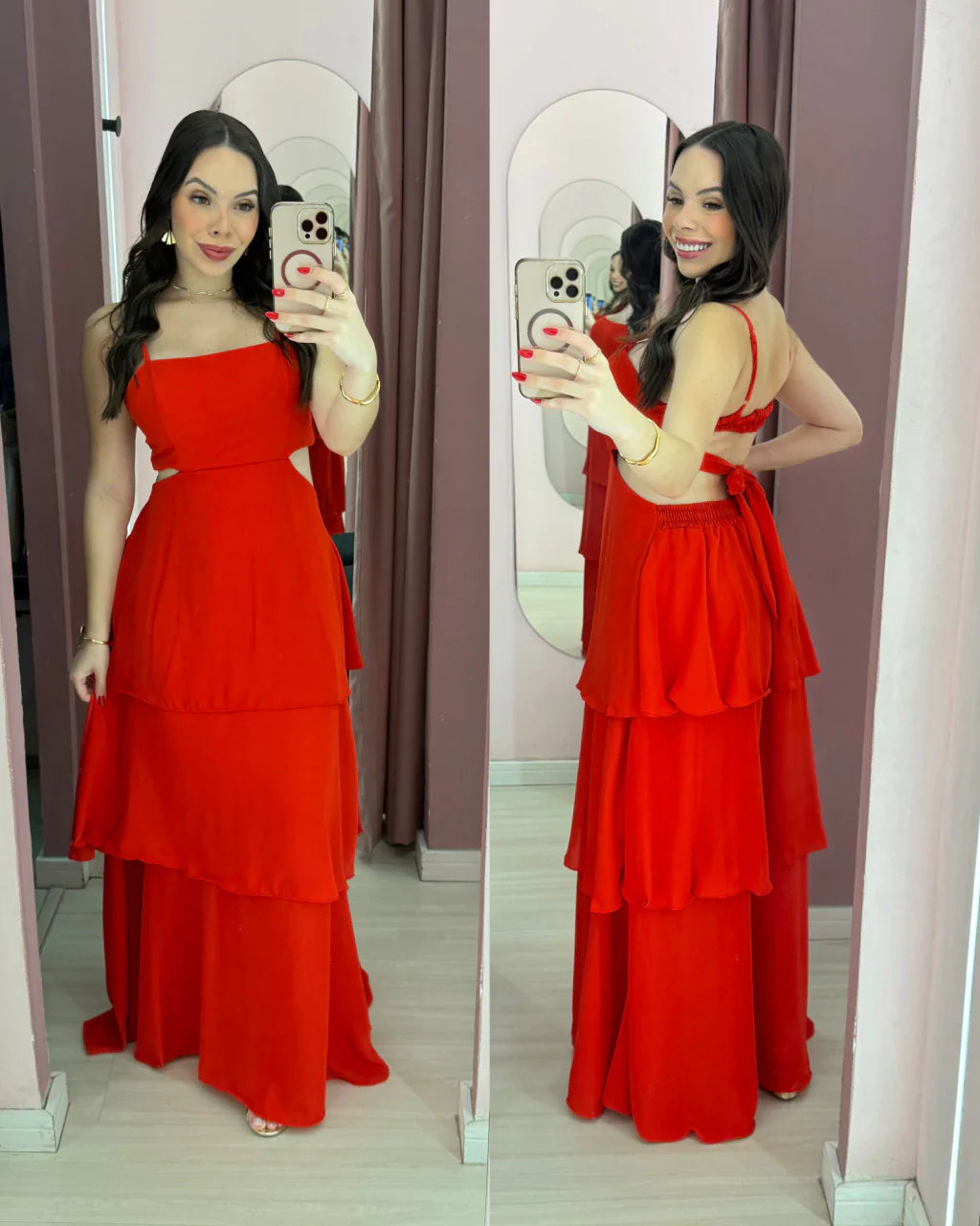 Vestido Longo Com Saia