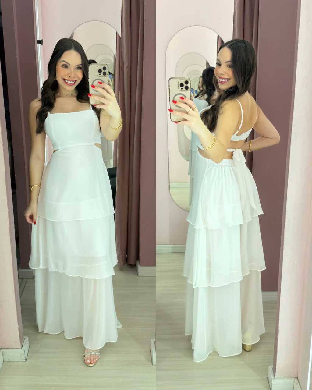 Vestido Longo Com Saia