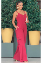 Macacão Pantalona Bolso Cargo Ravena