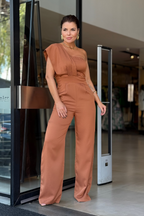 Macacão Pantalona Strapless Assimétrico Frantchêsca